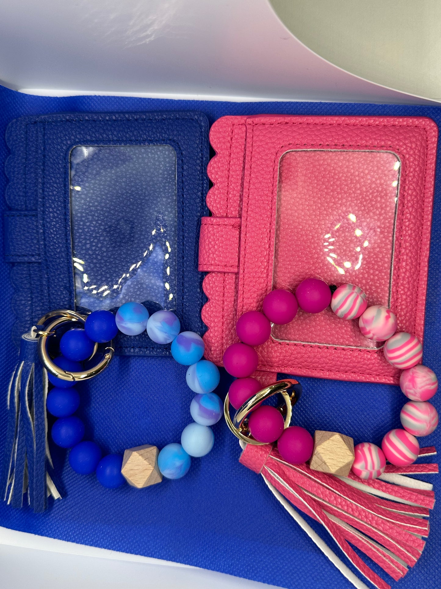 Pink or Blue Wallet Keychain Wristlet