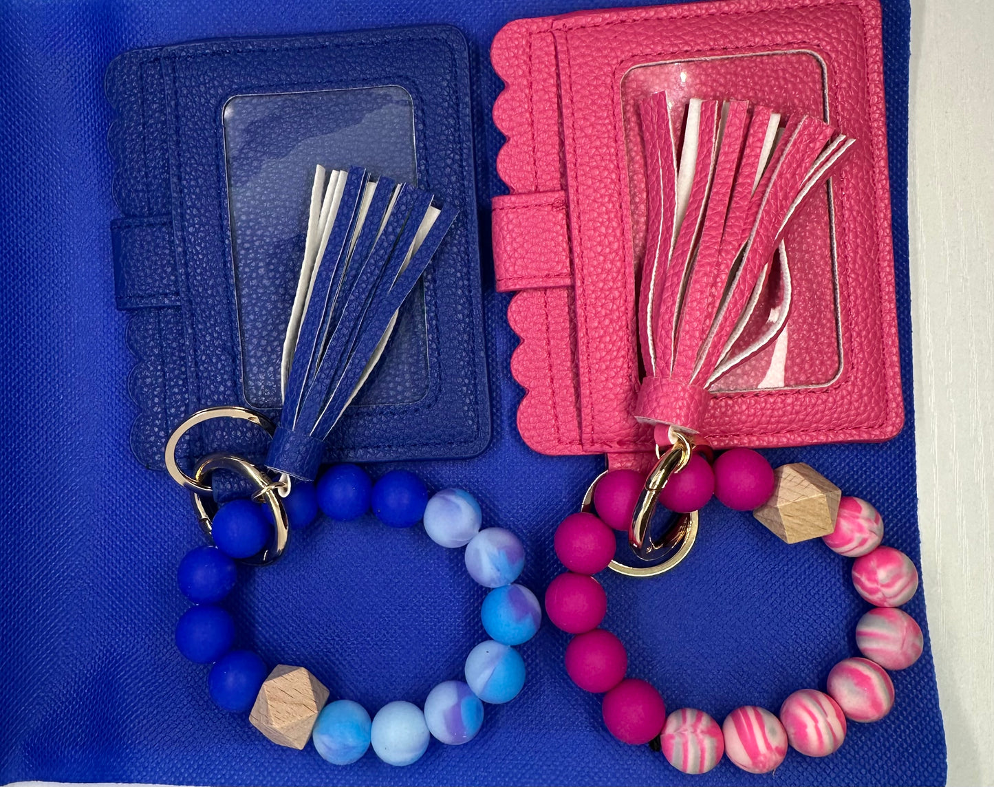 Pink or Blue Wallet Keychain Wristlet