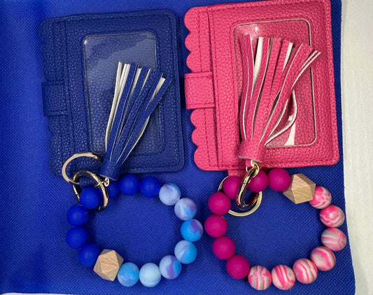 Pink or Blue Wallet Keychain Wristlet