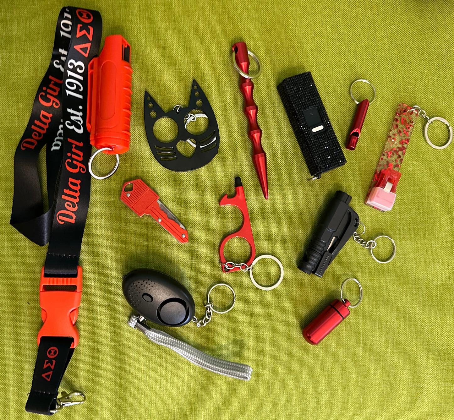 Greek 12 Piece Safety Keychain